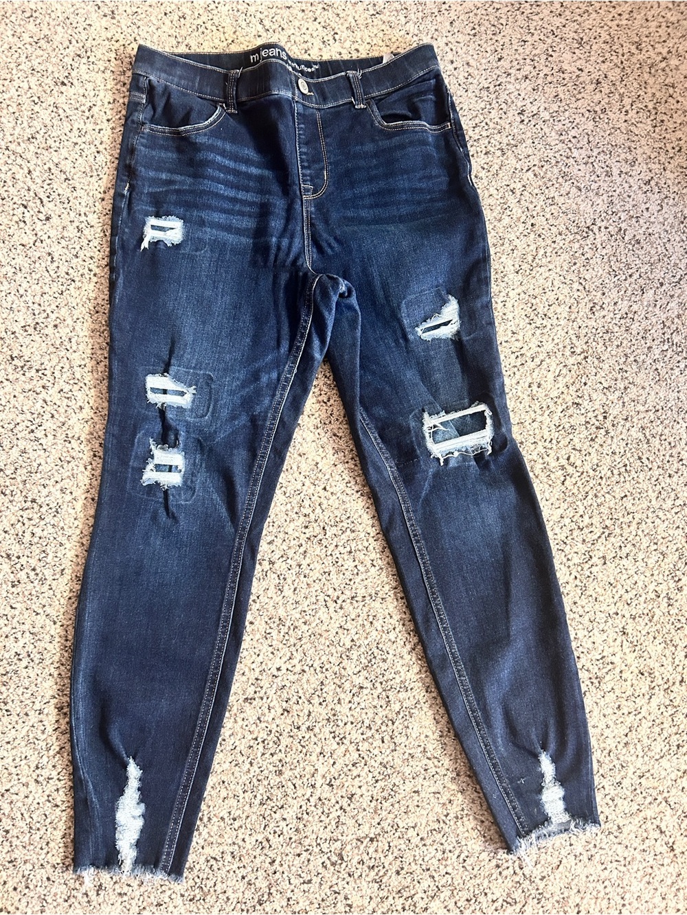 Maurices Dark Wash Ripped Skinny Jeans